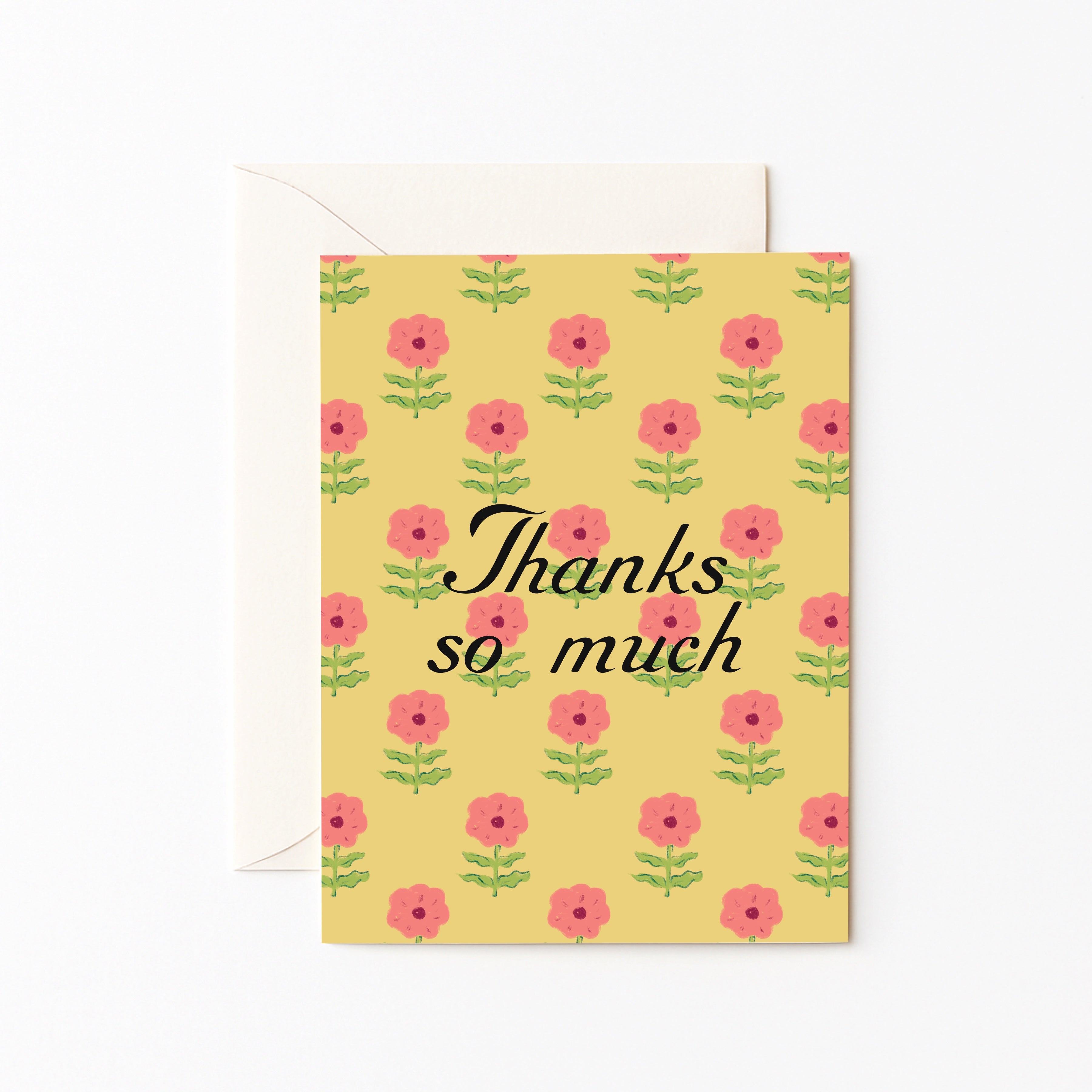 Thanks So Much Block Print Card