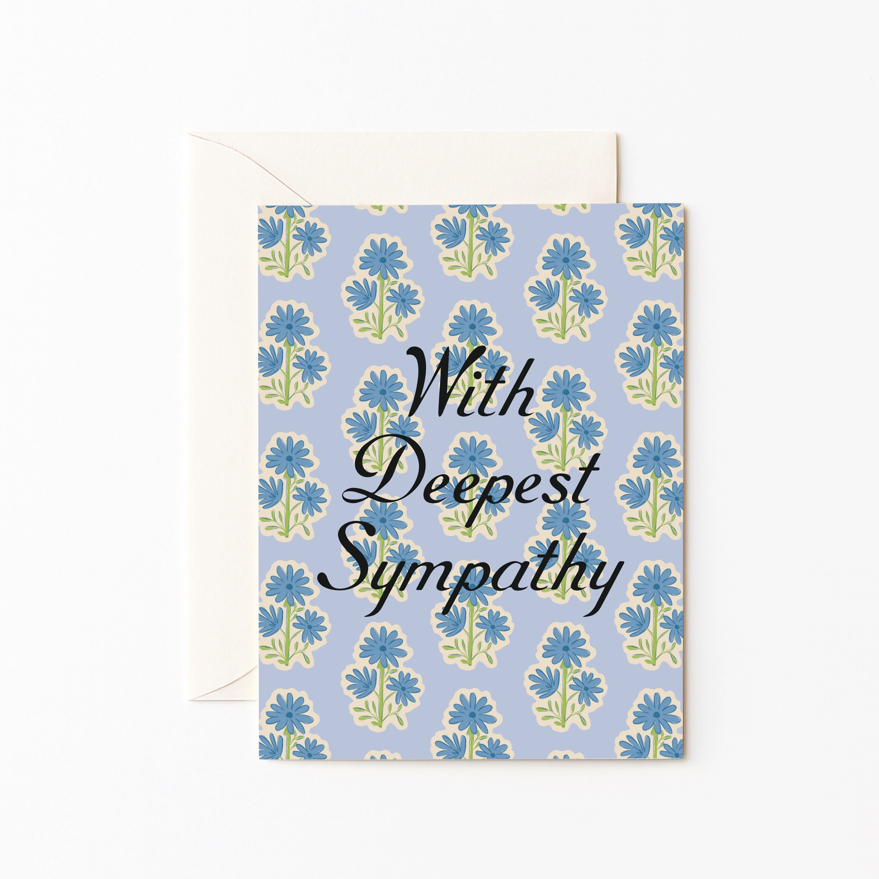 With Deepest Sympathy Block Print Card