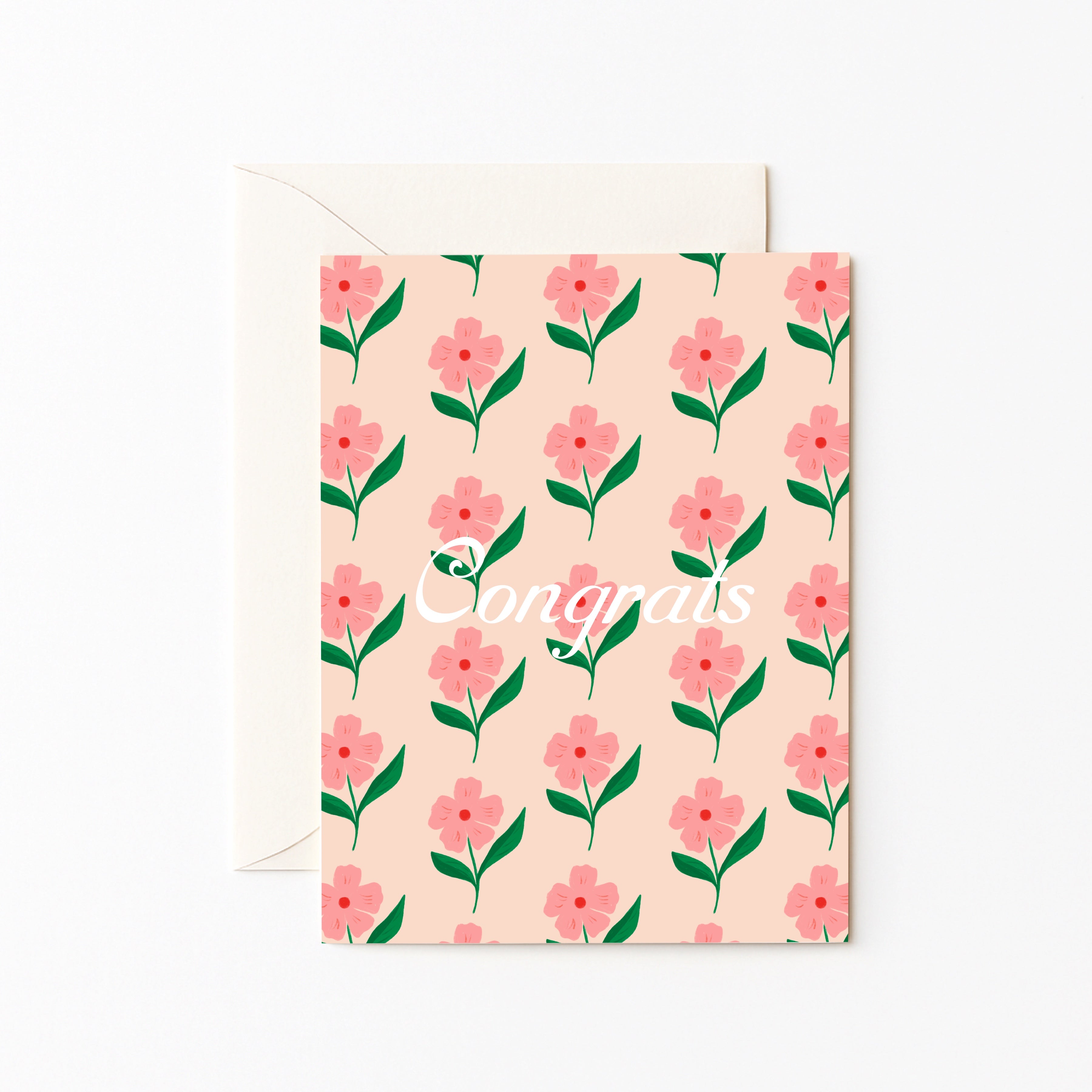 Congrats Block Print Card