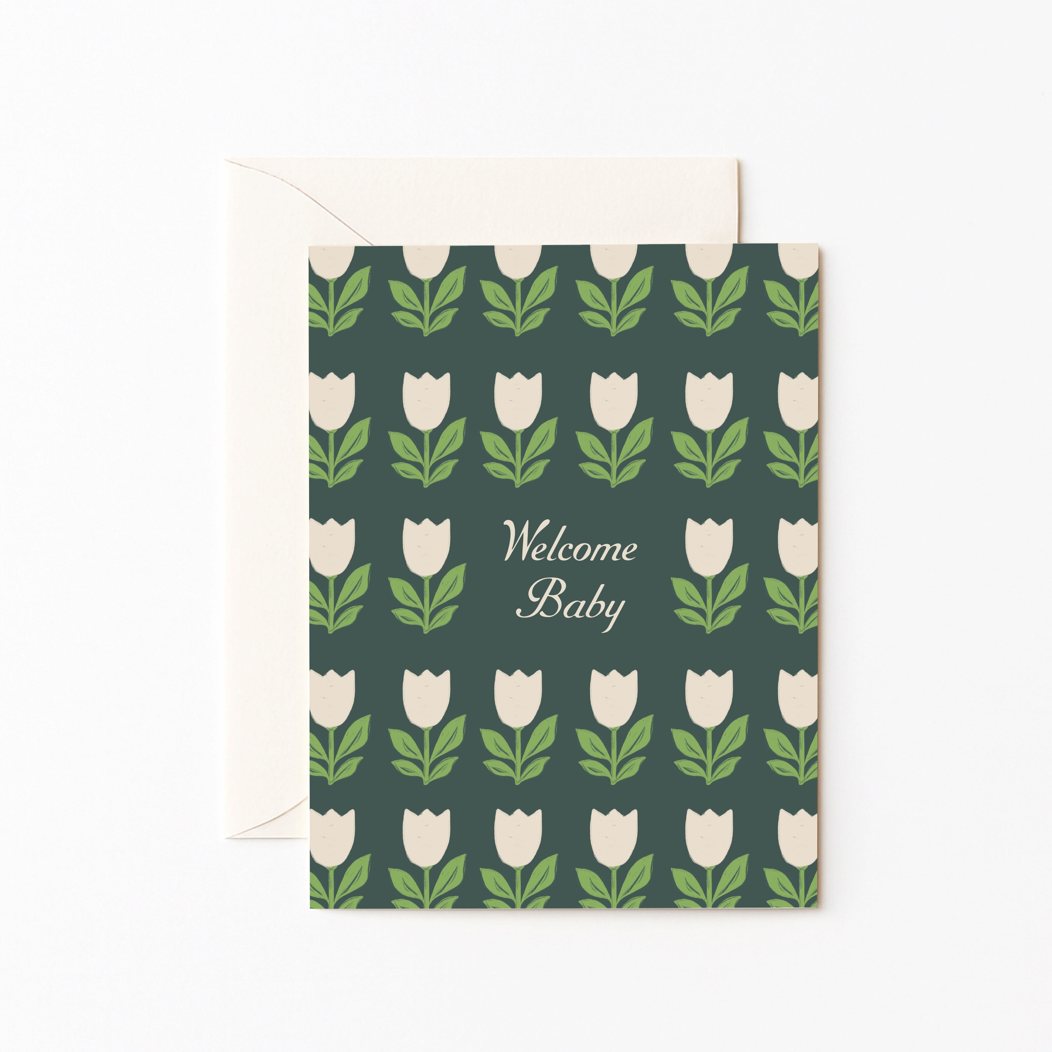 Welcome Baby Block Print Card