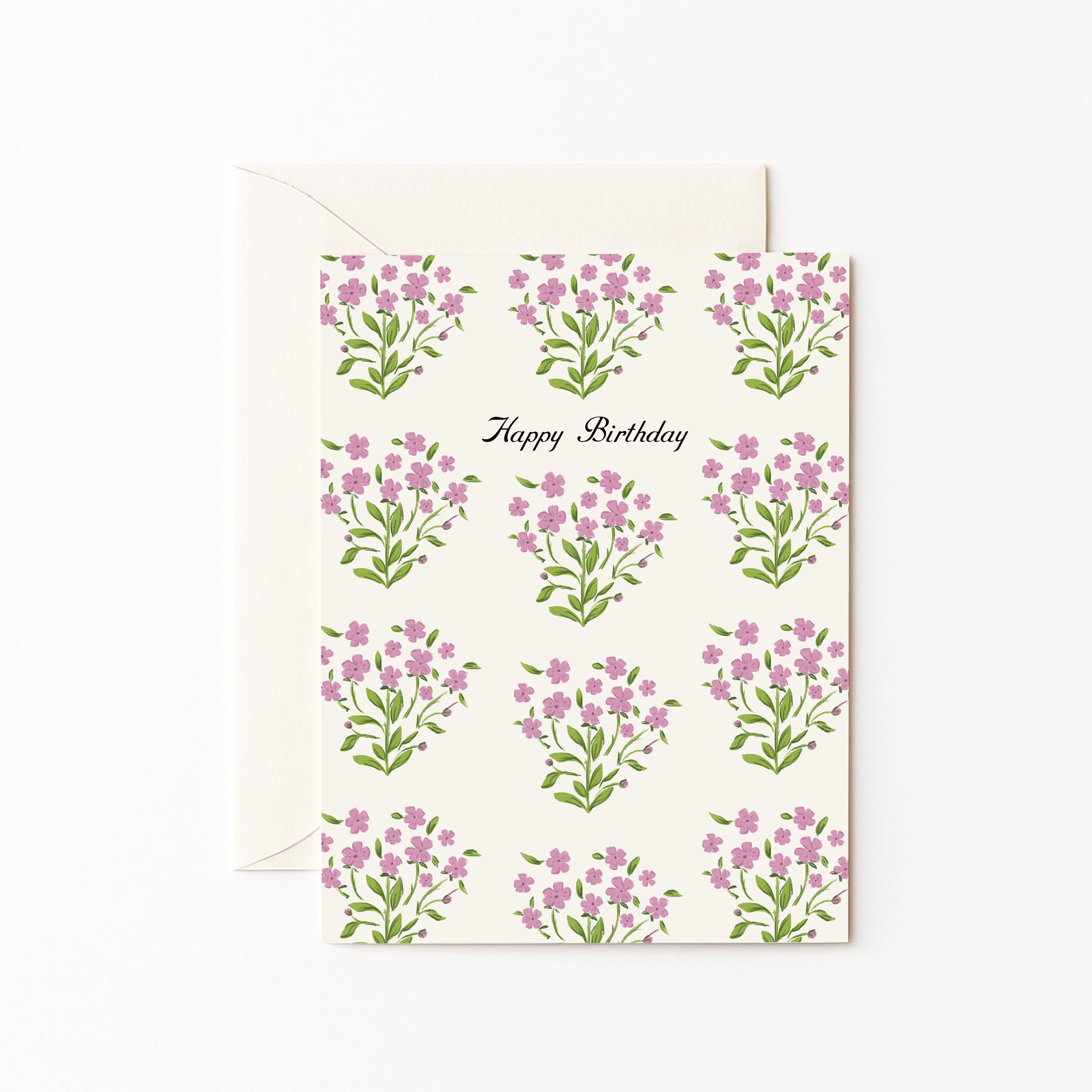 Happy Birthday Block Print Card