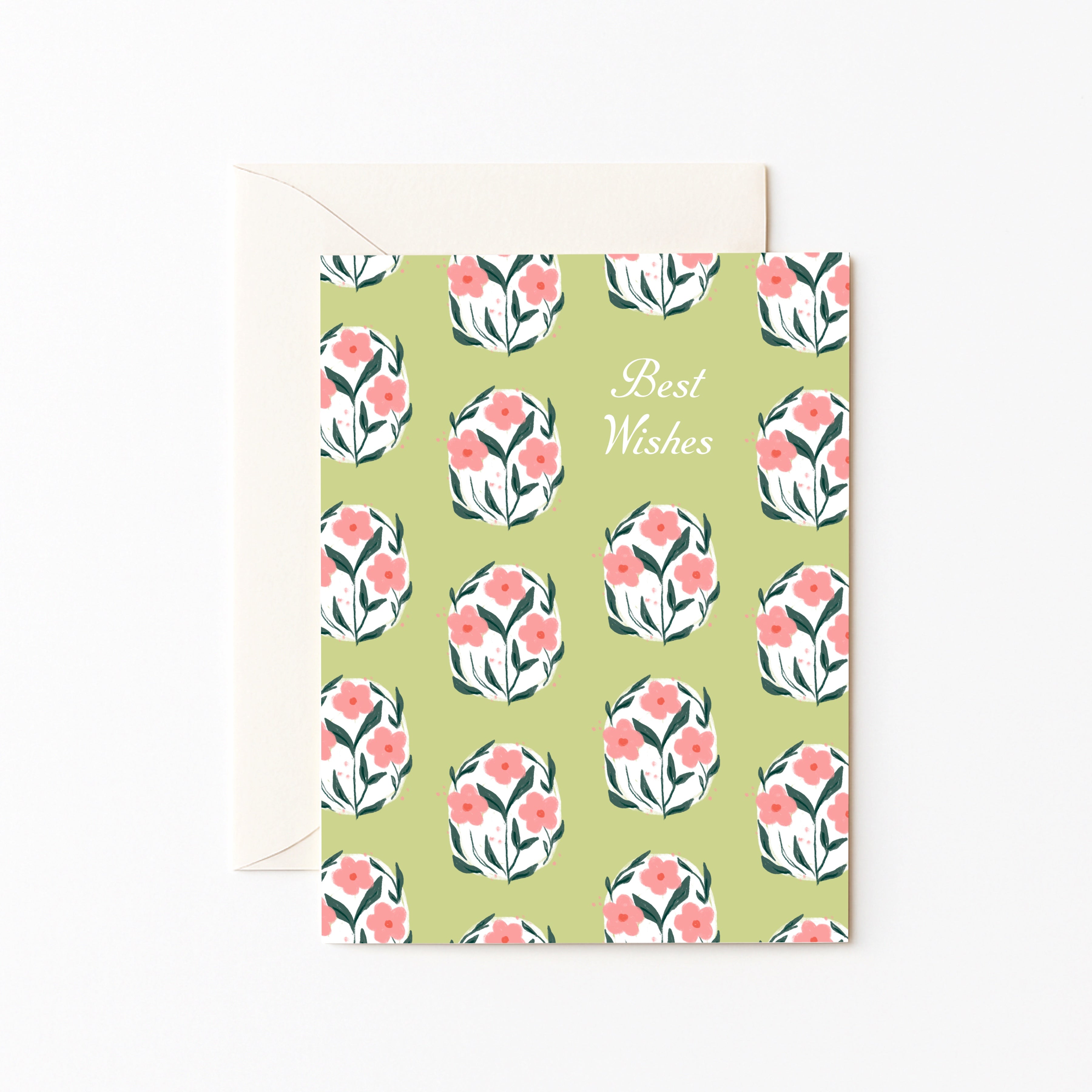 Best Wishes Block Print Card