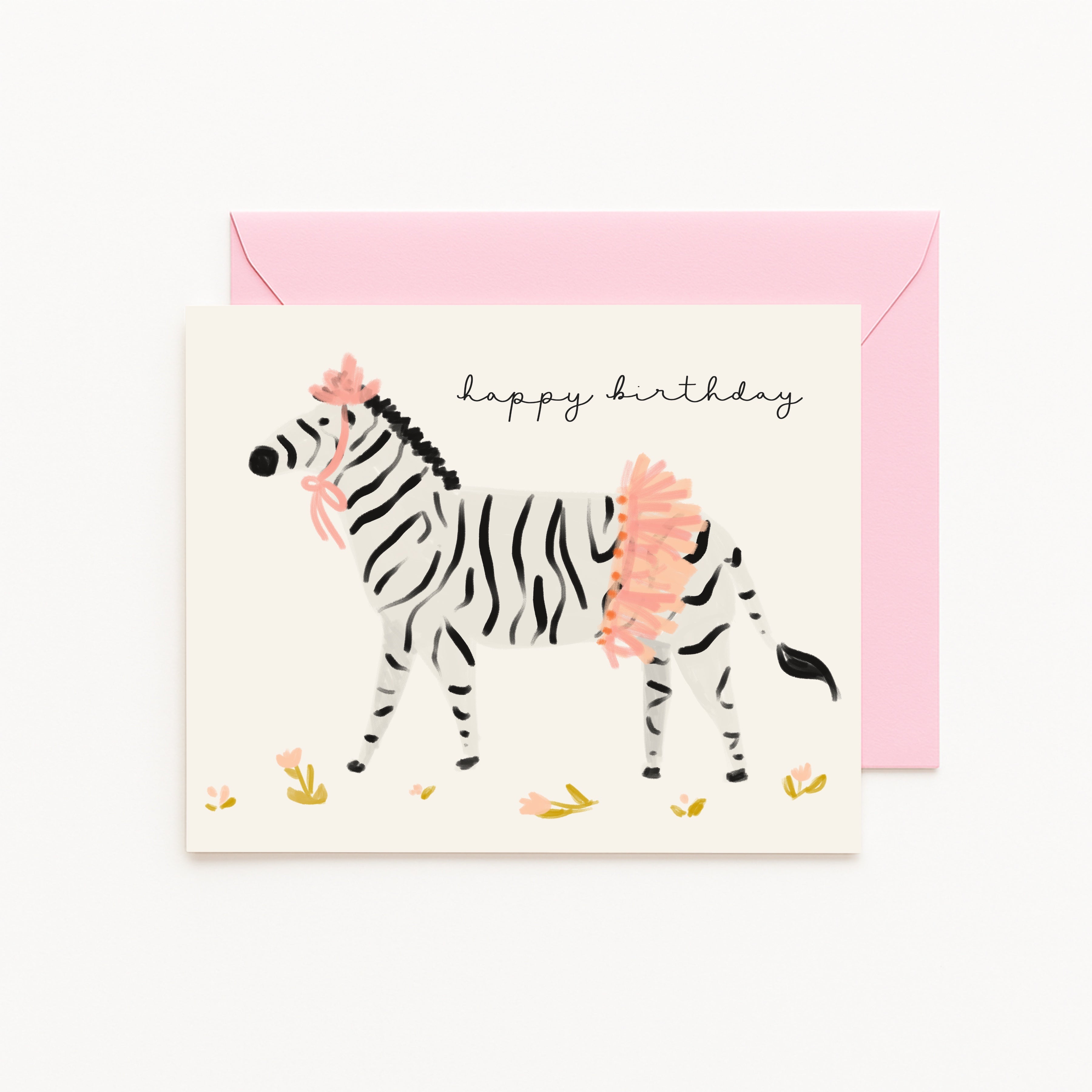 Fabulous Zebra Birthday Card