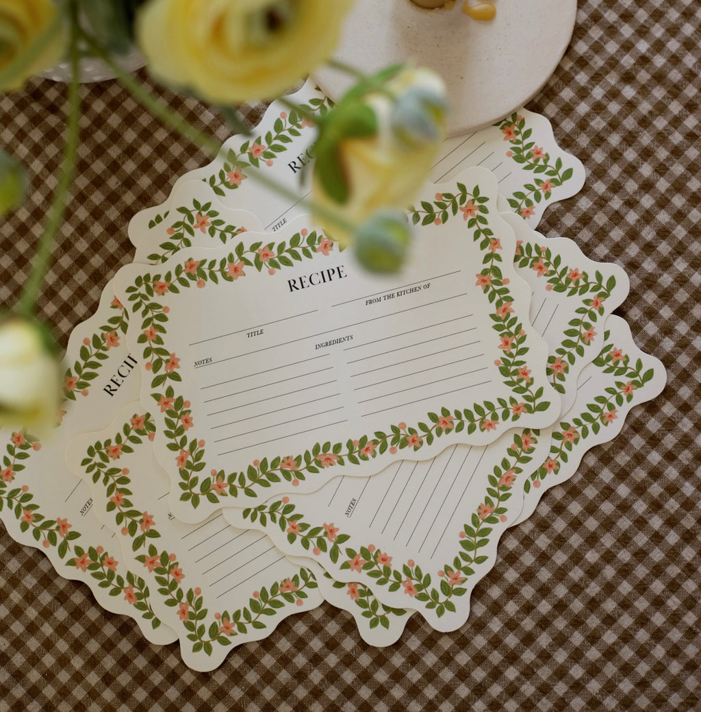 Scalloped Floral Recipe Card