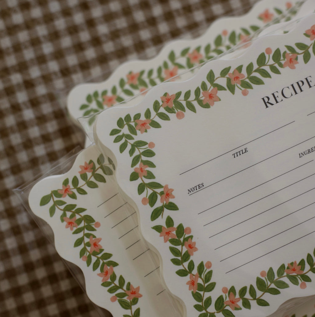 Scalloped Floral Recipe Card