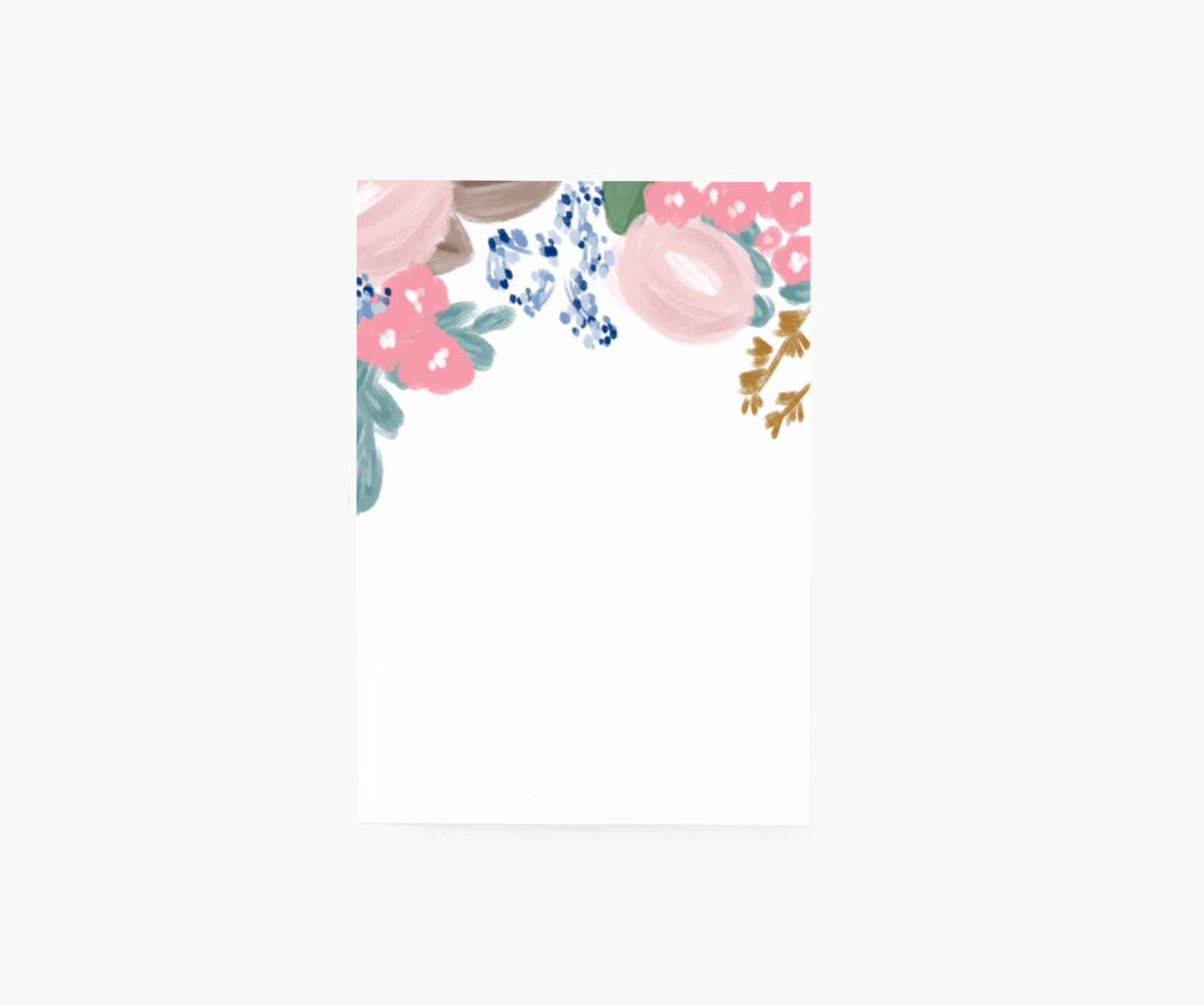 Small Blank Floral Notepad